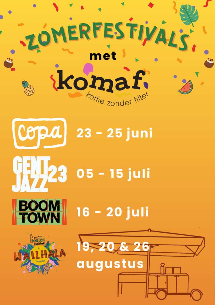 Komaf Koffie at festivals A5 document